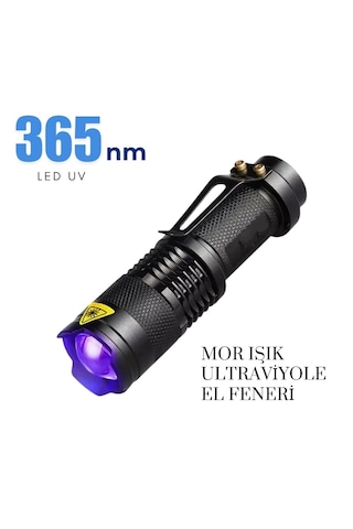 Uv-102 Ultraviyole Mor Işık Fener, 365 Nm Uv El Feneri Siyah