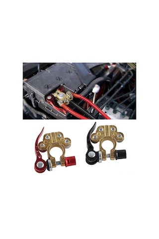 Tenfowee 4 Yollu Bakır Akü Terminali Kırmızı + Siyah - Sae/jıs Uyumlu, 45-200ah Aküler İçin, Hızlı Bağlantı, Tamir/değişim Gereçliği, Montaj Anahtarı Dahil