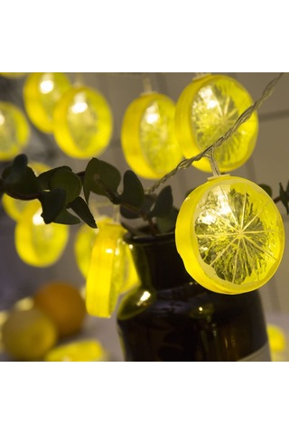 3m Limon Dilimi Usb Tak Romantik Led Dize Tatil Işık, 20 Led Genç Tarzı Sıcak Peri Dekoratif Lamba Noel, Düğün, Yatak Odası Sarı Diğer