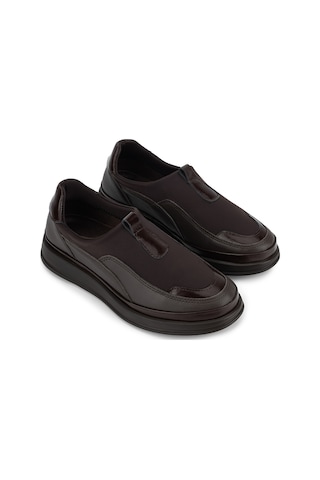 Tamer Tanca Kadın Deri & Tekstil Kahverengi Comfort Ayakkabı 1063 254-638 Bn Ayk Sk26-27 Kahve Dr/strec/rgn