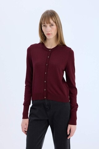 Defacto Regular Fit Bisiklet Yaka Hırka E5032ax24wnbr467 Bordo