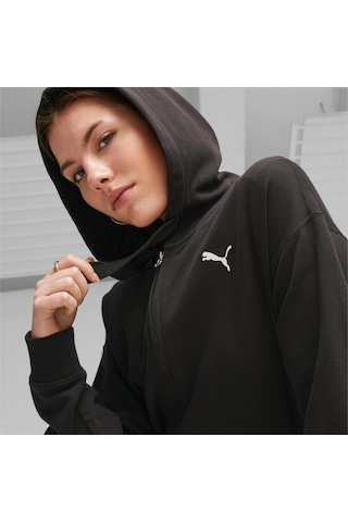 Puma Her Terry Fermuarlı Kadın Kapüşonlu Sweatshirt 676003 01 Siyah