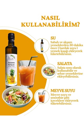 Ananas Sirkesi Doğal Fermantasyon 500 Ml X2 Adet