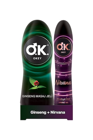 Okey Ginseng Masaj Jeli 200 ML + Okey Nirvana Uyarıcı Jel 100 ML