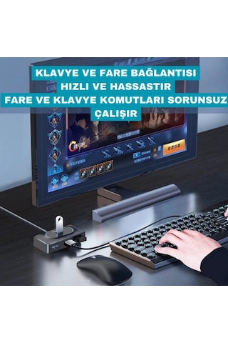 Coofbe Jasoz 30cm 4in1 Type-c To Usb Çoğaltıcı Hub Type-c To 4x Usb3.0 Mouse Yazıcı Klavye Okuyucu
