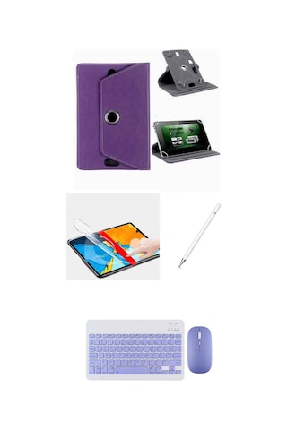 Samsung Galaxy Tab A11+ Plus X310 Uyumlu 4in1 Set Klavye Mouse Kılıf Kalem Ekran Koruyucu Kılıf