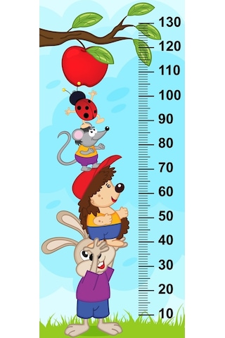 Çocuk Odası Bebek Odası Boy Ölçer Boy Cetveli Sticker Hayvanlar E