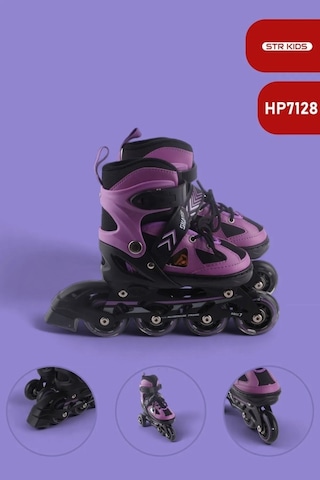 Vadi Mor Silikon Tekerli Ayarlanabilir Işıklı Alıştırma Pateni M 35-38 Hp7128 Mor