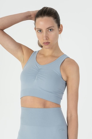 Maraton Slimfit Kadın Düz Yaka Mavi Bra Mavi
