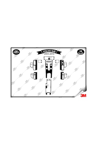 Volvo S40 2003-2010 Torpido Konsol Trim Göğüs Maun Kaplama Set 16 Parça Siyah Renk Volvo S40 2003-2010 Torpido Konsol Trim Göğüs Maun Kaplama Set 16 Parça Siyah Renk