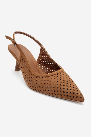 Luvishoes Uvıen Taba Süet Kadın Topuklu Ayakkabı