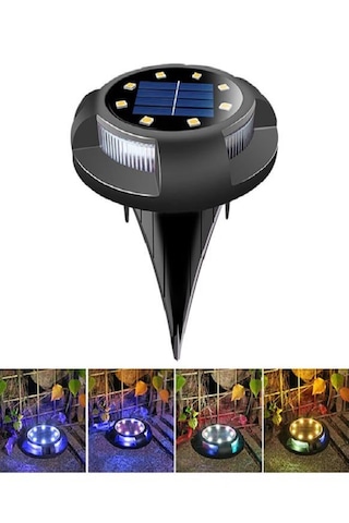 Mobgift 4'lü Solar Panelli Kazıklı Zemin Solar Ledi 8+4 Led Çok Renkli