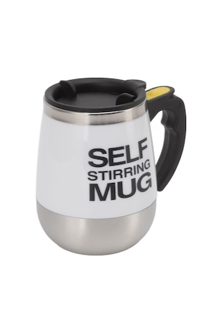 Geeroyoo Otomatik Karıştırıcı Paslanmaz Çelik Matara - 400ml, Sessiz Teknoloji, Kahve/çay/protein İçin, Ev/ofis/seyahat Uygun, Pil Dahil Değil Beyaz Beyaz