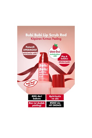 Unpa Ölü Derileri Arındıran Köpüren Dudak Peelingi UNPA Bubi Bubi Lip Scrub Red