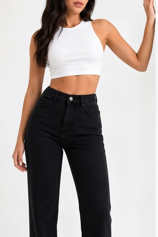 J&kstores Mom Fit Yüksek Bel Jean Pantolon Siyah