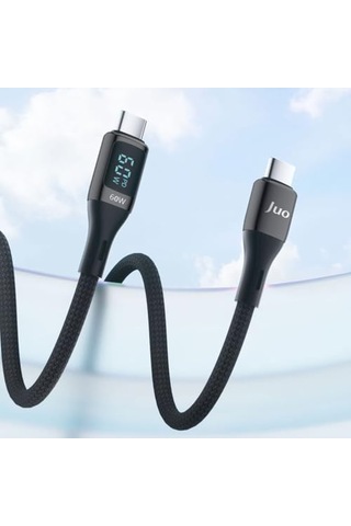 60w Dijital Led Ekranlı Örgülü Usb Type-c To Type-c Hızlı Şarj Ve Data Kablosu 2 Metre Diğer