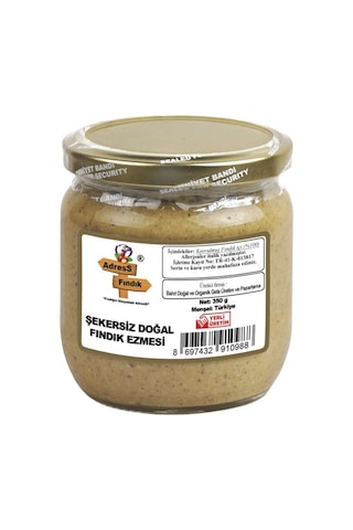 Adress Fındık Şekersiz Doğal Fındık Ezmesi 350 G