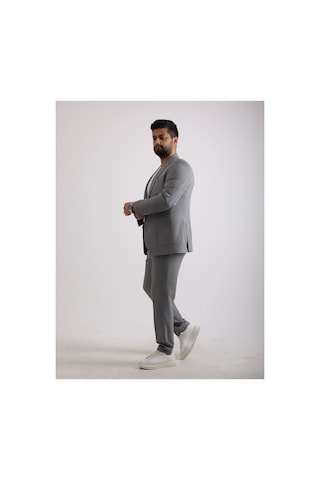 Fashion Plaza Yazın En Favori Kumaşı Gofre Kumaş Spor Takım Elbise Gri