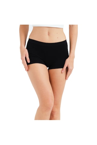 Justever Seamless Dikişsiz Kısa Külot İz Yapmayan Siyah Kadın Boxer - Aries Siyah