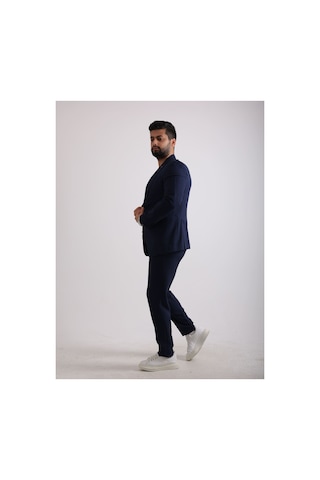 Fashion Plaza Yazın En Favori Kumaşı Gofre Kumaş Spor Takım Elbise Lacivert