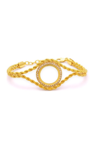 Altın Kapmalama İmitasyon Çerçeve Bileklik Blk-1150 Altın