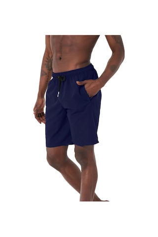 Lacivert Uzun Boy Basic Model Su İtici Özellikli Düz Renk Erkek Plaj Deniz Şort Mayo - 2206-lacivert 001