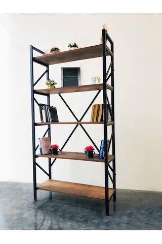 Metingüneşmobilya Güneş Metal Dekoratif Ahşap Kitaplık 90X180 Cm