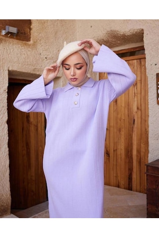 Olla Collection Nila Triko Elbise Lila