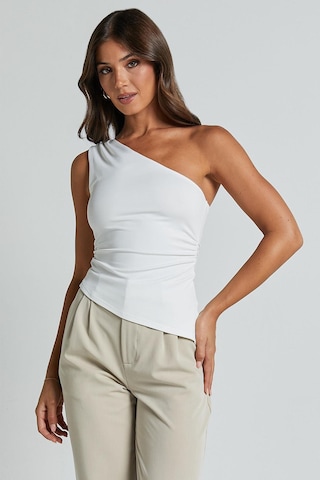 Seeh Beyaz Tek Omuzlu Basic Kadın Body Sh144