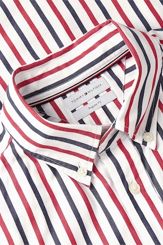 Tommy Hilfiger Çizgili Pamuklu Regular Fit Uzun Kollu Gömlek Erkek Gömlek Mw0mw43315 0ev Beyaz-kırmızı-lacivert