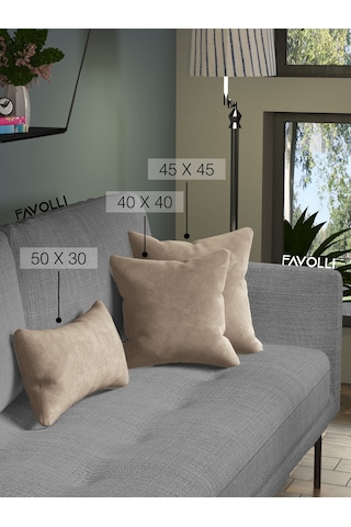 Kadife Dokulu Haki Renk Kırlent Kılıfı Dream Serisi Punch Için Uygun Gizli Fermuar Haki