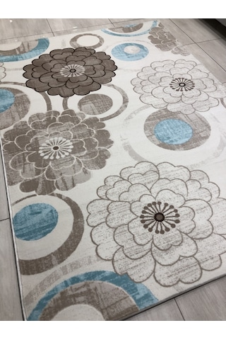 Flora Halı Alina 0720 B 165X230 Turkuaz Vizon 4 M2 Halı !