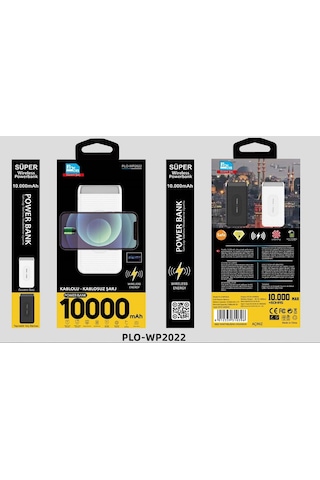 Wıreless Power Bank 10.000 Mah. Paleon Siyah Renk