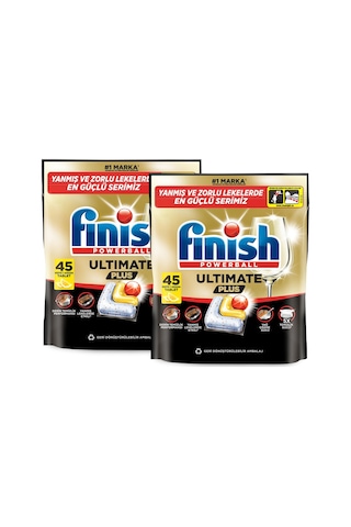 Finish Ultimate Plus Bulaşık Makinesi Deterjanı Kapsül Tablet Limon 90 Adet 2x45