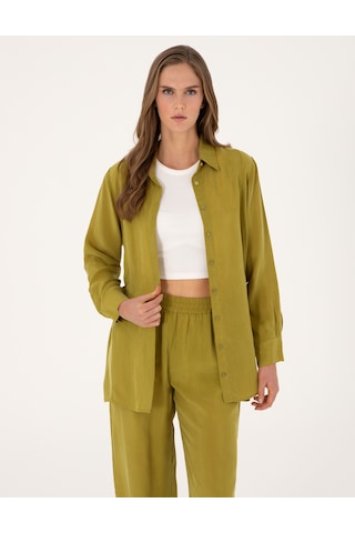 Pierre Cardin Kadın Yeşil Gömlek Desenli 50313652-vr257 Yeşil