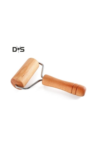 Novahub Ahşap Oklava Hamur Açma Makinesi Fondan Pizza Pişirme Aracı Paslanmaz Çelik Yuvarlatıcı 19x11.4x4cm