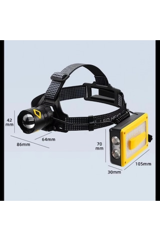 Büro Ev Ofis Aydınlatması İçin Alümin Tg Led Type-c Power Solar Şarjlı Kafa Feneri Gri