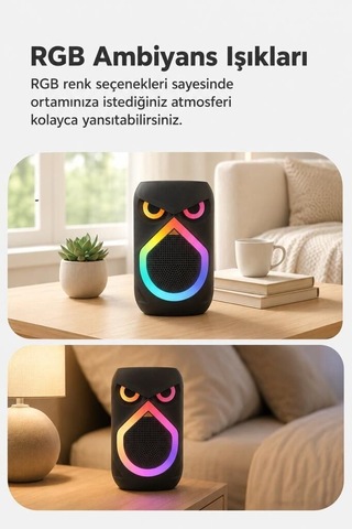 Özel Üretim Frekans Parti Eşyası Akustik Bluetooth Hoparlör Rgb Işıklı Mikrofonlu 12w D80