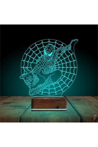 Luvivia Örümcek Adap Spider Man Ağ 3d Lamba - Masa Gece Lambası Şeffaf