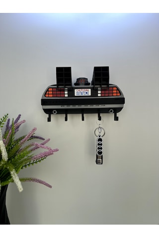 3d Baskı Anahtarlık Askısı Delorean Model Gri - Siyah