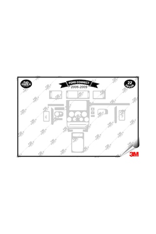 Ford Connect 2006-2009 Torpido Konsol Trim Göğüs Maun Kaplama Set 22 Parça Gümüş Ford Connect 2006-2009 Torpido Konsol Trim Göğüs Maun Kaplama Set 22 Parça Gümüş