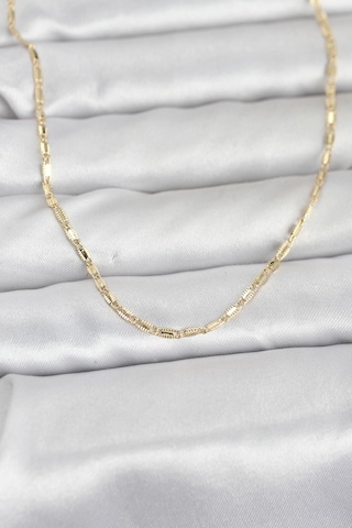 Cm 14k Gold Renk Lazerli Zincir Model 60 Cm Kadın Kolye Diğer