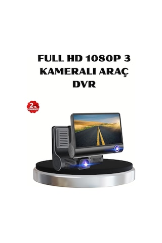 Full Hd Araç Kamerası 3 Lü 4.0' Ekranlı Ve Hdr Gece Görüşlü