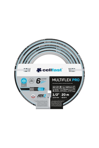 Cellfast Multiflex Pro 6 Katmanlı Bahçe Sulama Hortumu 1/2" 20 M