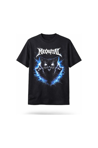Dark Line Meowtal %100 Pamuk Unisex Siyah Oversize T-shirt Siyah Dark Line Meowtal %100 Pamuk Unisex Siyah Oversize T-shirt Siyah