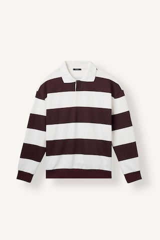 Defacto Boxy Fıt Polo Yaka Çizgili Sweatshirt F0857ax26aubr150 Bordo-br150