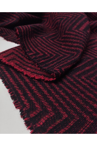Siyah Kırmızı Renklerde Kaşe Gabardin Arası Dokuma En 145 Cm X Boy 270 Cm -10563 Çok Renkli