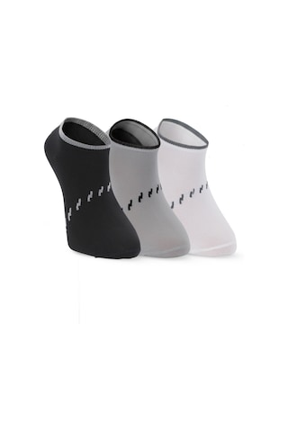 Slazenger Jara 3 Lü Erkek Siyah / Gri Çorap Siyah / Gri