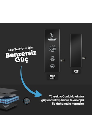 Apple Uyumlu iPhone 11 Batarya 3510Mah Woyax Premium Batarya