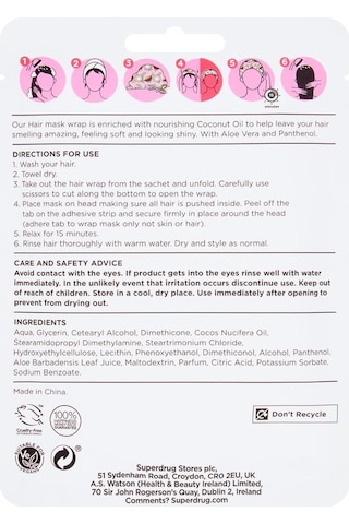 Superdrug Haır Mask Wrap Coconut